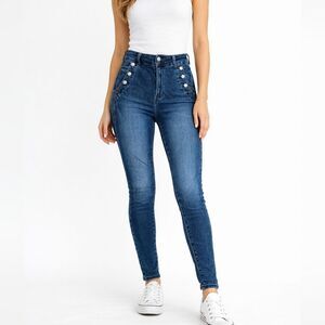 Articles of Society High Rise Button Detail Skinny Jeans Size 28